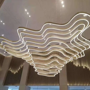 ECOJAS Luxury Glass Chandelier for Hotel Lobby Super Market Wedding Hotel New Design Large Pendent Light