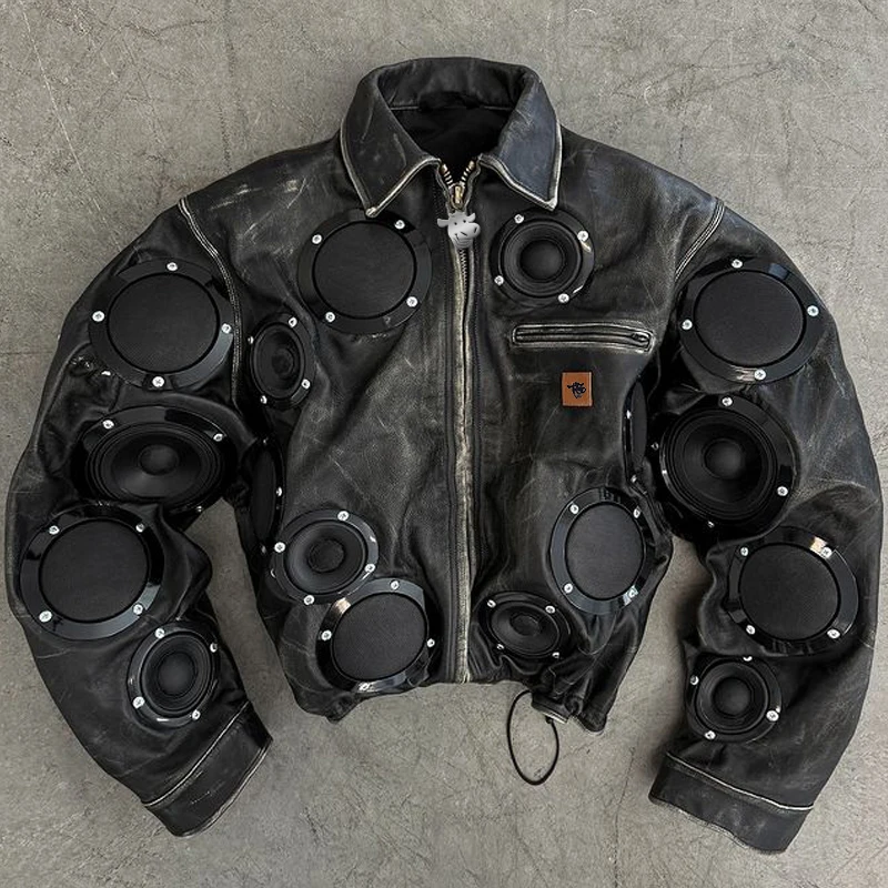 Leather Jacket ほぼ新品未使用 VOIKERDR Leather Jacket for Women Loose Long Sleeve Zipper