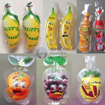 KOCO Durable PE Plastic Stand-up Water Bags | Doypack Bottle Shape Pouches for Juice, Milk, Mineral Water