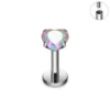 Zircone AB cuore d'argento