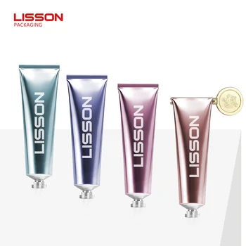 Custom Color Collapsible Cosmetic Aluminum Tube Face Mask Hand Cream Aluminum Tube Packaging With Metal Extruder
