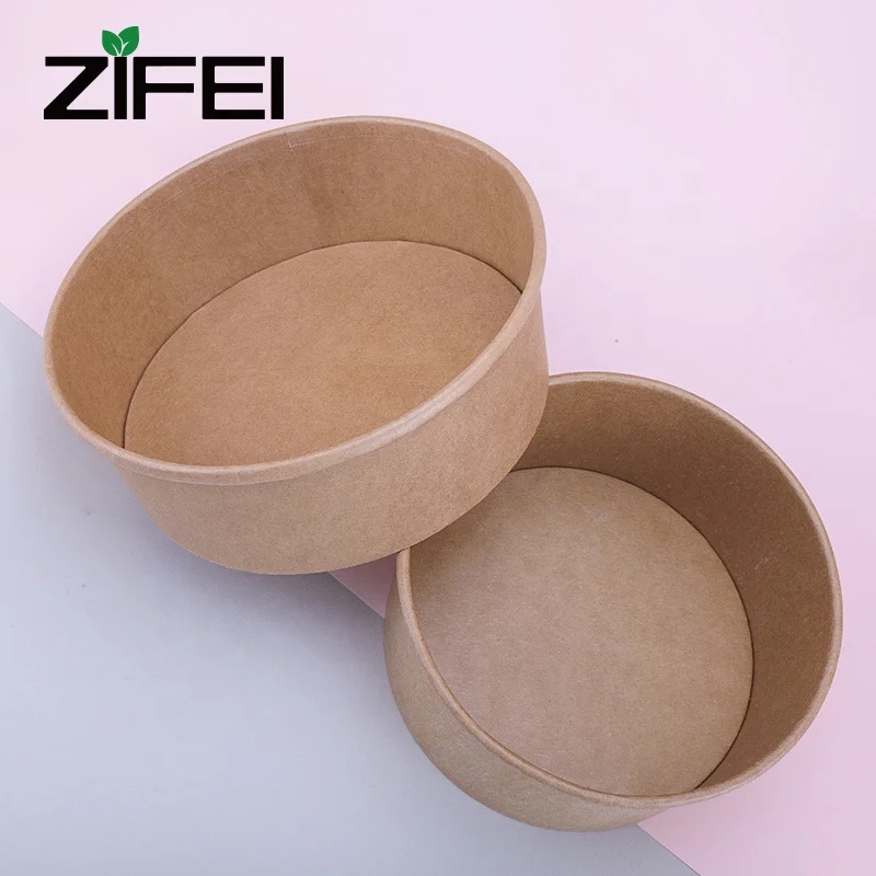 Paper Bowl With Paper Lid Microwave Safe Disposable Food Kraft Paper Bowls With Lids For Take Away