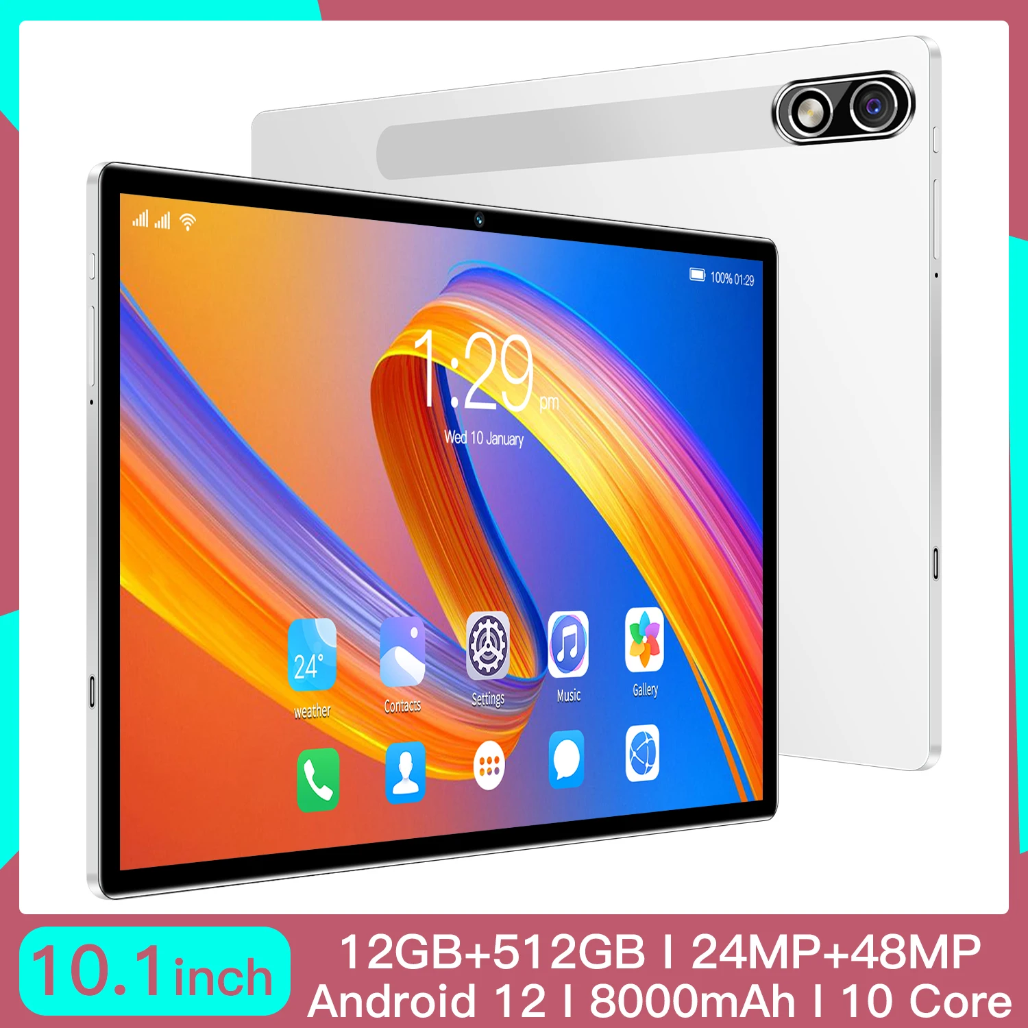 ⭐️未開封　アンドロイド12 タブレット101　RAM12GB ROM512GB Android 12 tablet 10 -inch 12GB 512GB 10 core CPU: Real