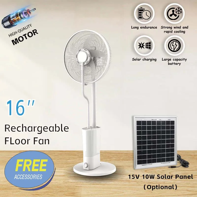 New Arrival 2 in 1 Rechargeable Solar Standing  Water Mist Fan with Remote Humidifier Use
