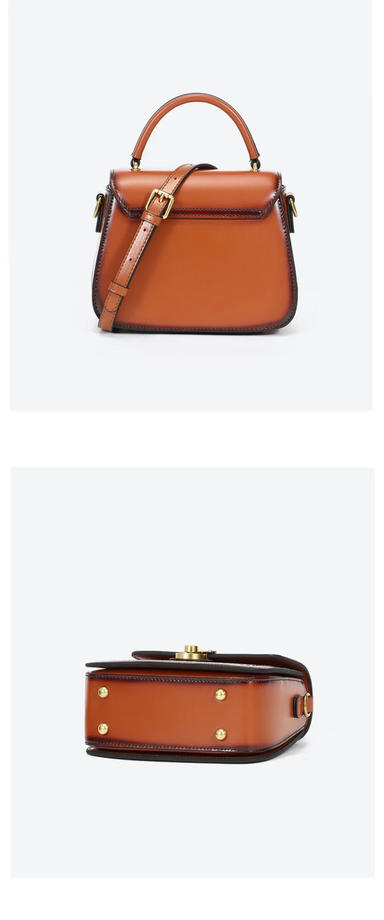 金达林定制新款到货真皮手提包复古马鞍包双肩女手包