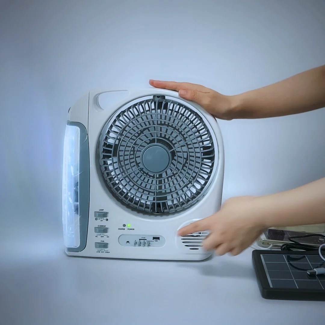 High Quality Zero Power Consumption Solar Fan Usb Rechargeable Solar