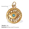 Pj325beg ciondolo oro blu turchese