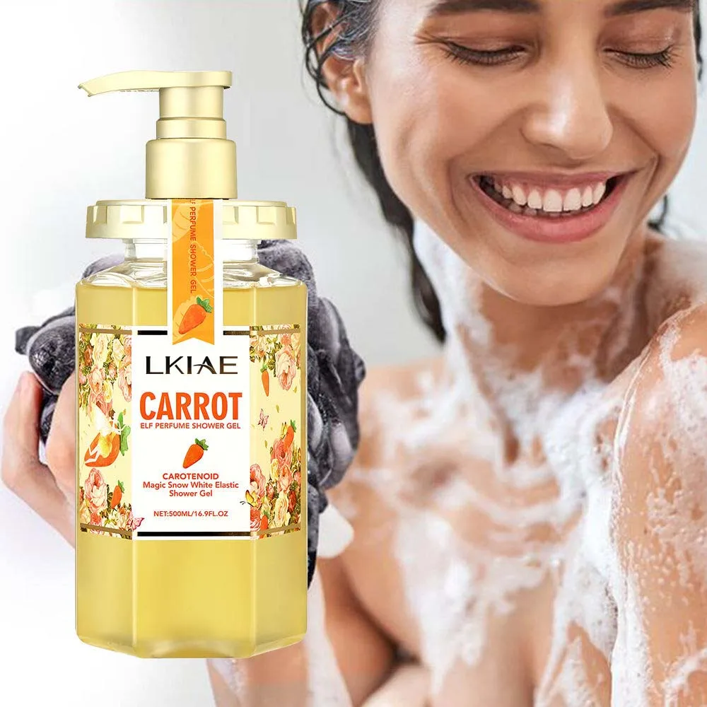 OEM ODM LKIAE Elf Perfume Honey Peach/Avocado Whitening Nourishing  Exfoliating Eco-Friendly 500ml Body Wash Shower Gel