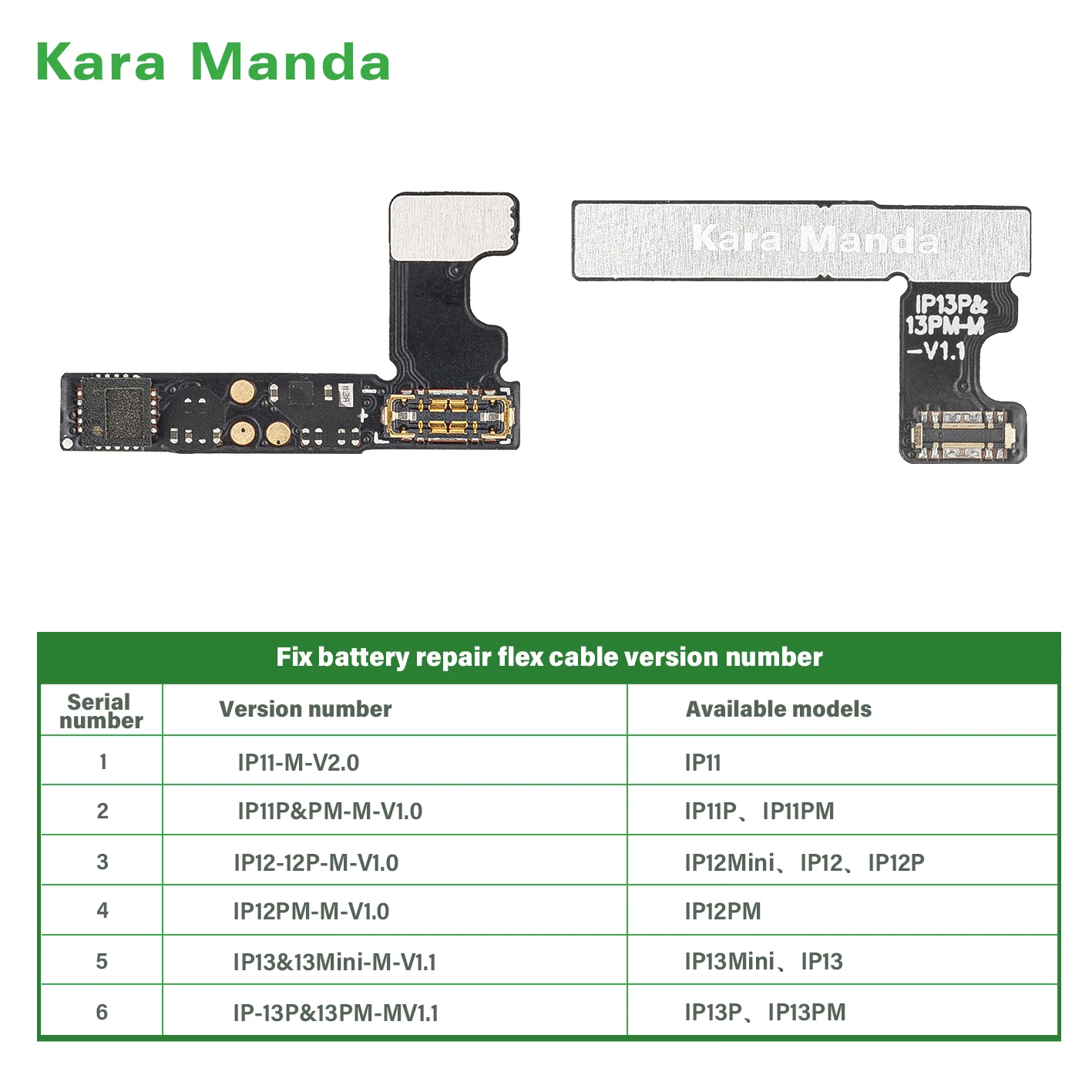 Kara Manda батарейный программист на батарейках ярлык для ремонта батареи гибкий кабель iPhone 13 встроенный аккумулятор ремонт Flex