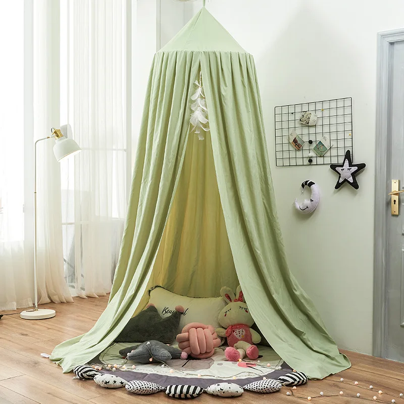 Reading Nook Curtain Hideaway Hanging Round Tent Nursery Bedding Play Room  Decor Kids Bed Canopy for Baby Crib