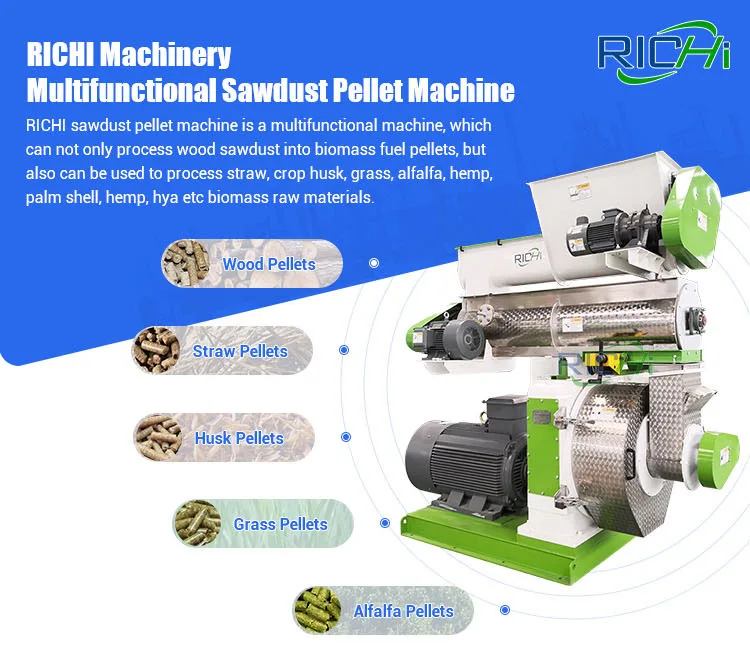 1 Ton per Hour Biomass Wood Sawdust Pellet Machine 1T/H