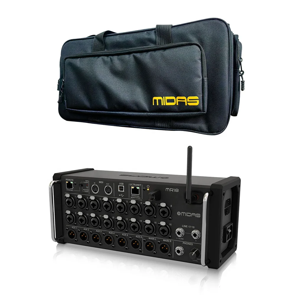 Midas MR18 Digital Mixer & Portable Bag - 18-Channel Audio