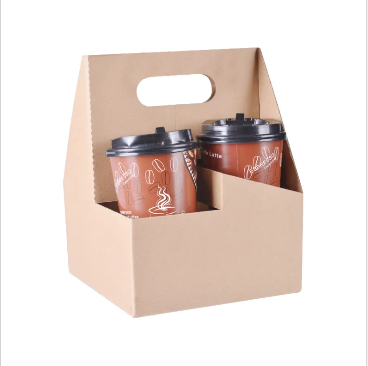 Source Corrugated Cardboard Box Coffee Drink 2 4 Cup Holder Tray Cup  Carrier Holders Paper Cups on m.