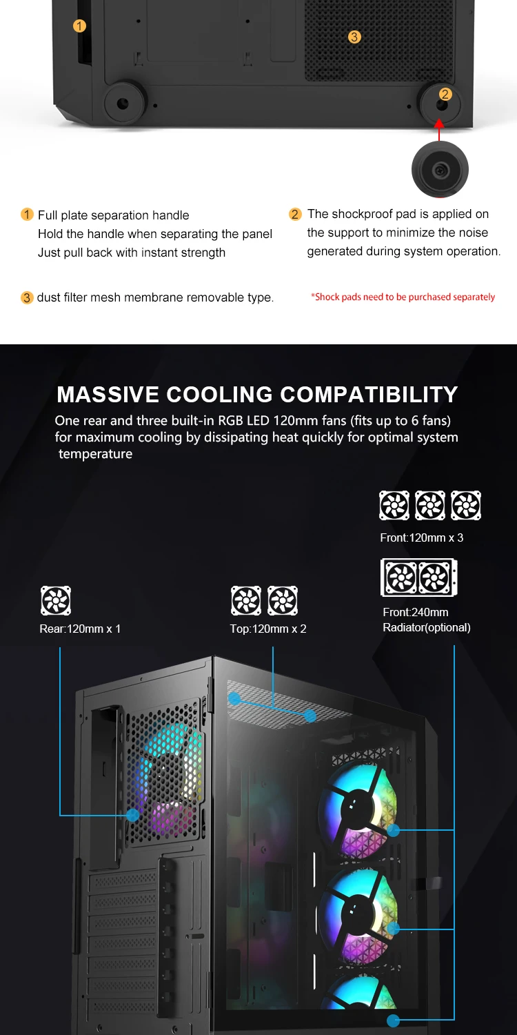2023 Hot Sale Atx Gaming Case Computer Parts Computer Pc Case With