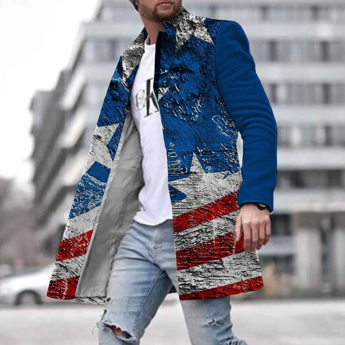 Casual Men's Winter Mid-length Tweed Jacket Slim-fit Single-breasted Coat_voghion.com