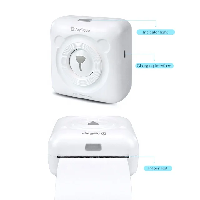 Peripage A6 304dpi Pos58 Portable  Handheld Sticker Machine Mini Photo Printer for Mobile Android Phone with Free APP