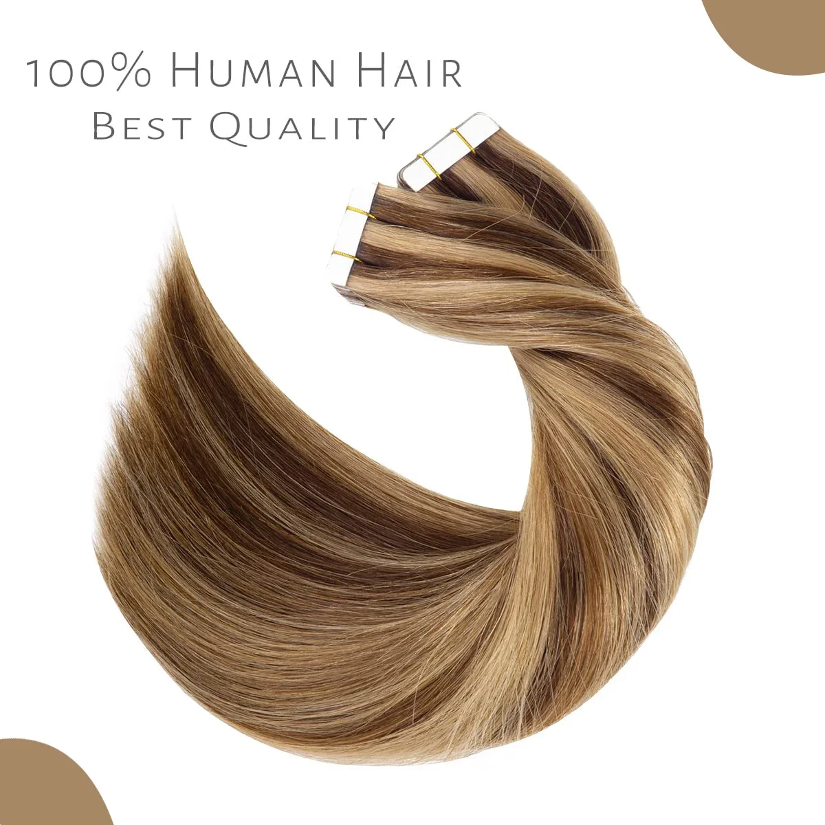 Extension per capelli lisci con nastro adesivo, capelli umani #P4/27, colore Remy, 20 pezzi/confezione, 16-26 pollici, per donne_voghion.com