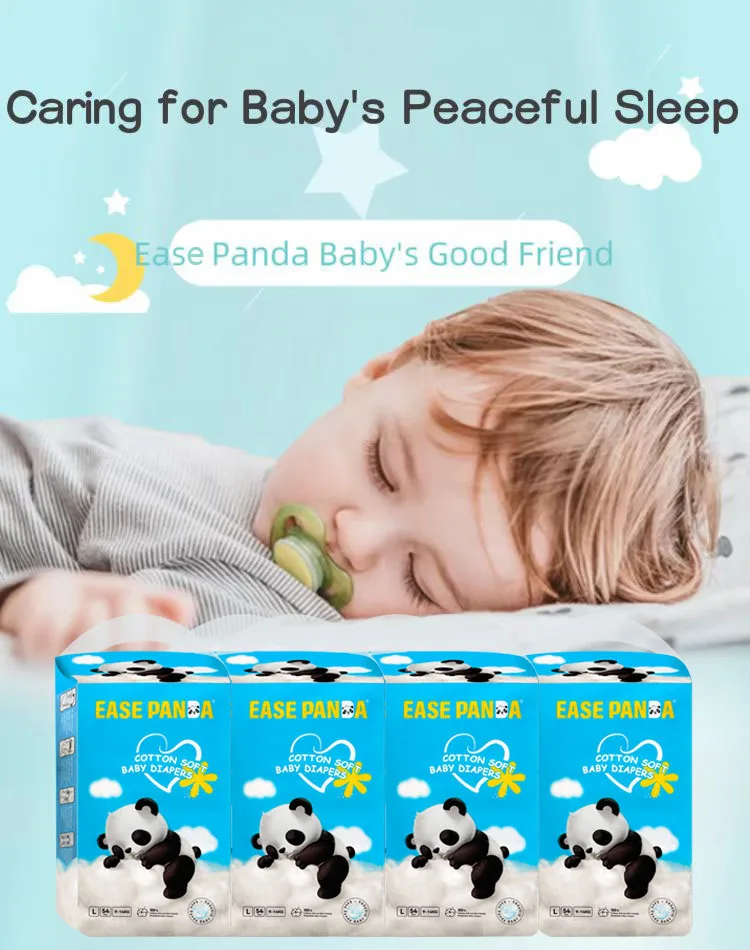 The Most Popular Relaxed Panda Super Dry Comfortable Baby Diaper with Colored Packing Bags Baby Diapers in China