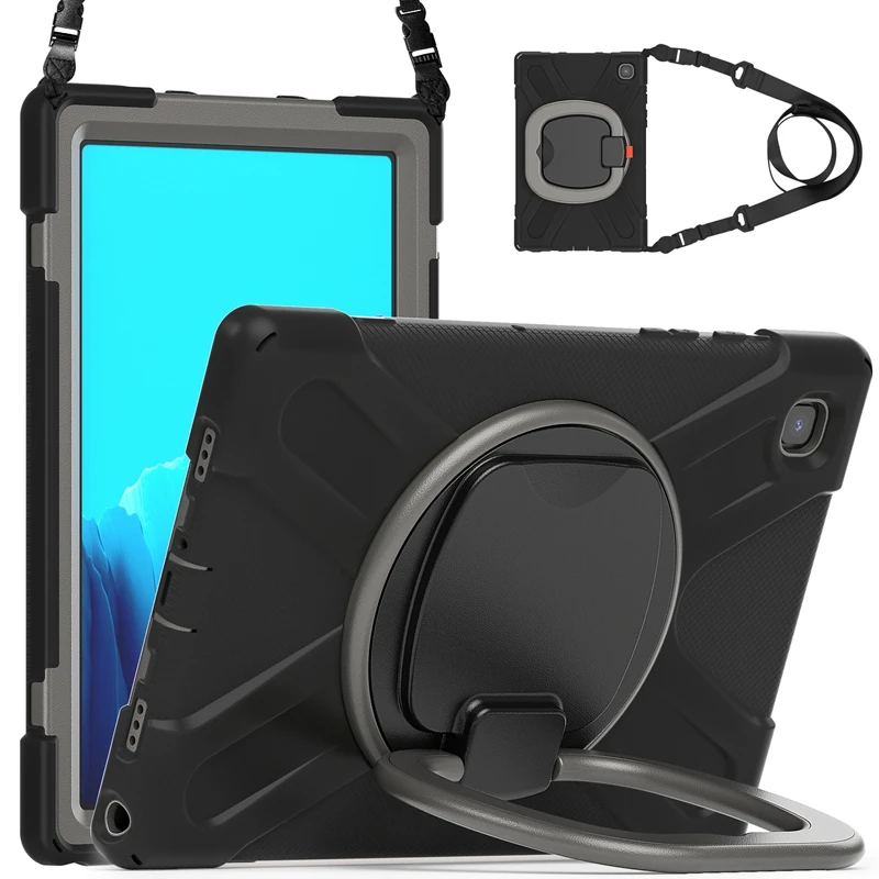 For Samsung Galaxy Tab A7 10.4 Case 2020 SM-T500/T505/T507 Full Body Shockproof Rainbow Tablet Cover Stand Shoulder Strap