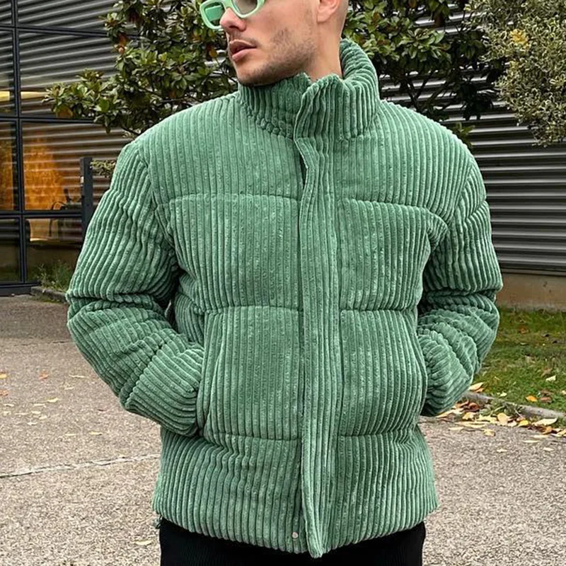 Alephan Autumn Winter New Warm Padded Coat Large Men's Corduroy Green