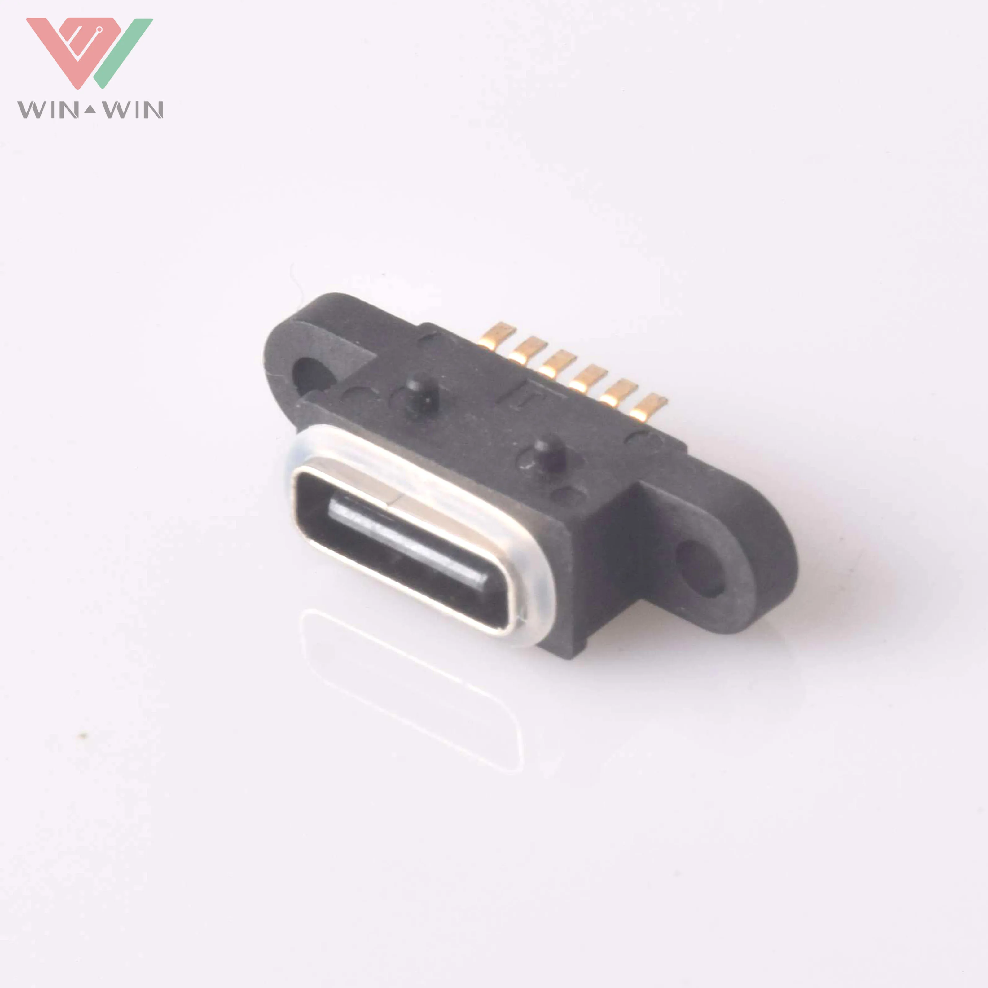 China Factory 6Pin Waterproof Female USB Type C Connector IPX8