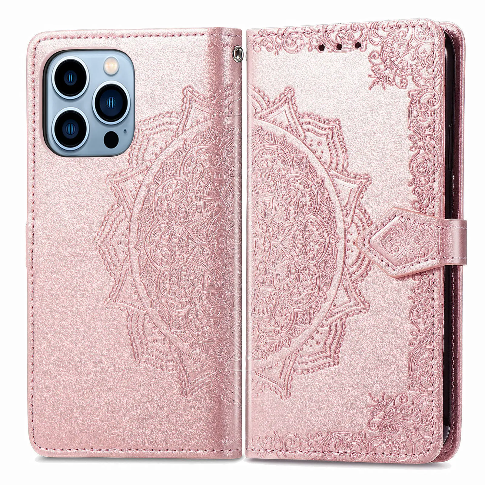 2021 Suitable for iPhone 13mini case flip embossing cover apple 12pro Max Apple 13 phone leather cover flower pattern girl style