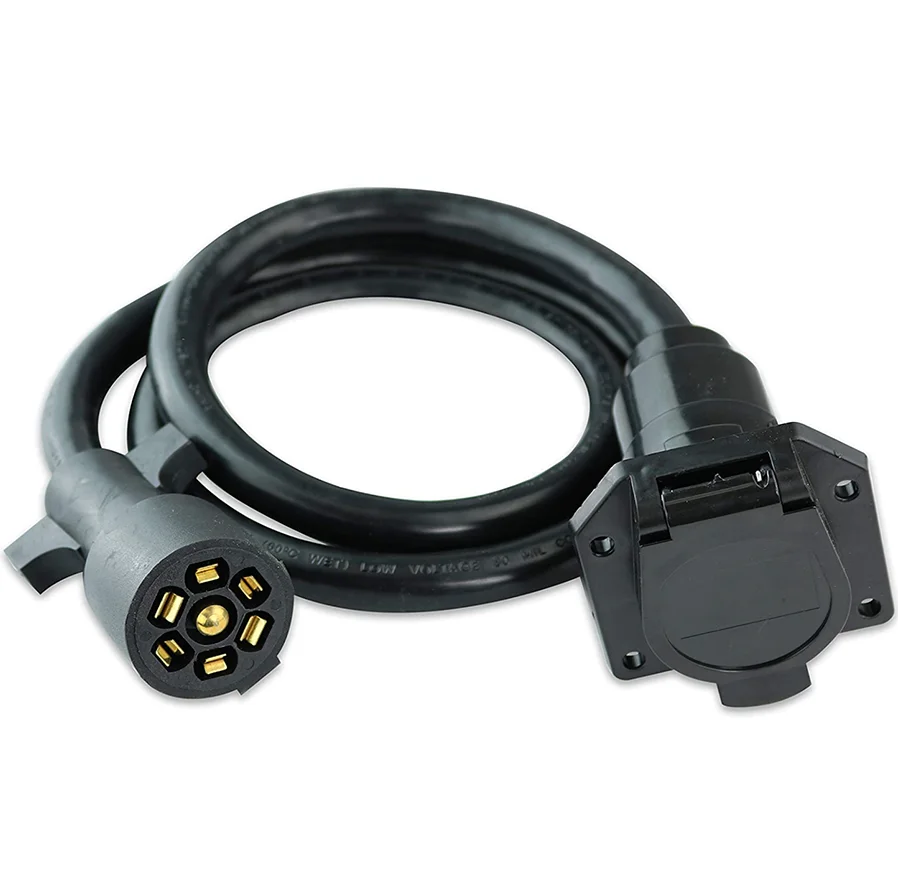 7way Trailer Extension Cord Wire 8 Ft 7 Pin Connector Plug For Rv