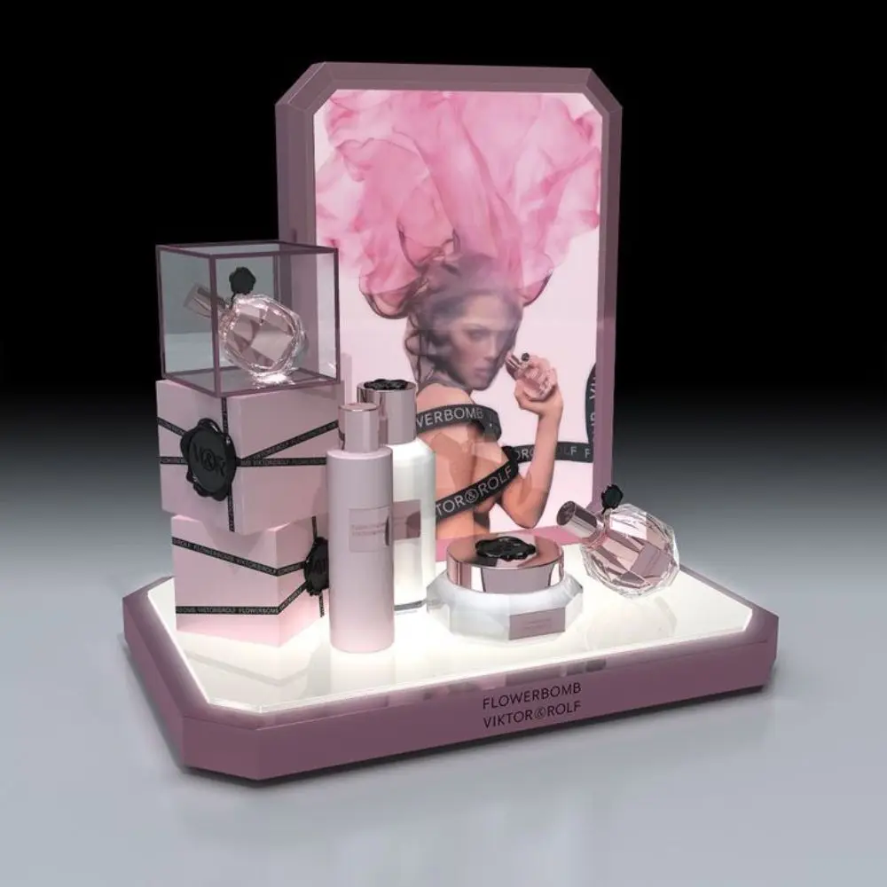 Cost-effective modular cosmetic display components and material combinations