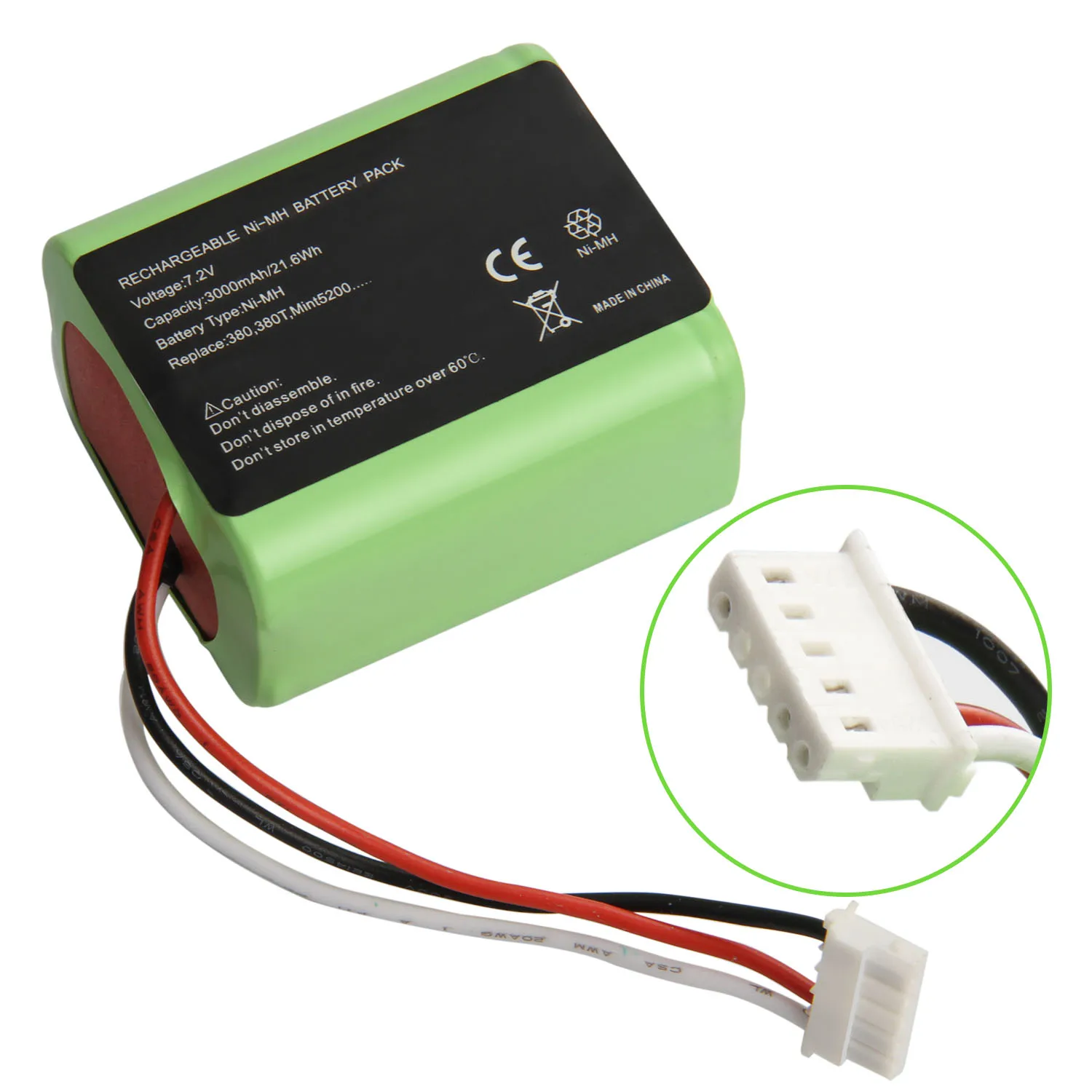 Ersatzakku Für IRobot Braava – 7.2V 4000 MAh NI-MH, Kompatibel Mit 380/390/5200