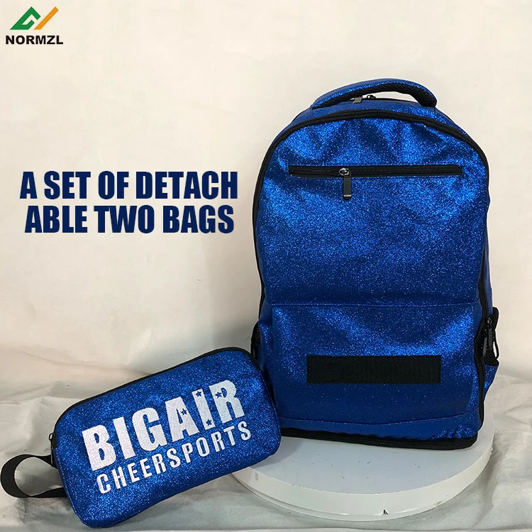 Оптовая продажа дизайнерский серебристый Блестящий рюкзак для чарлидинга с индивидуальным логотипом