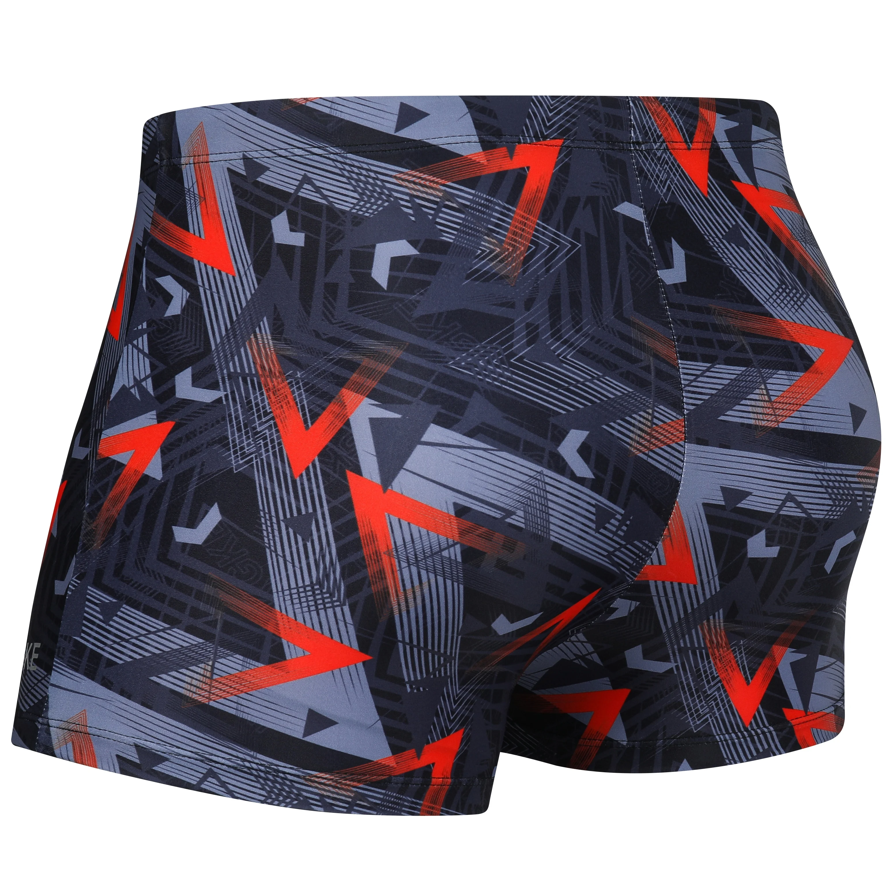 KGKE Swim Boxer Briefs Short Swim Jammer Fashion Print  Racer Mens Square Leg Swimsuit