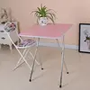 Elegante mesa cuadrada rosa, 60x60-70cm de alto