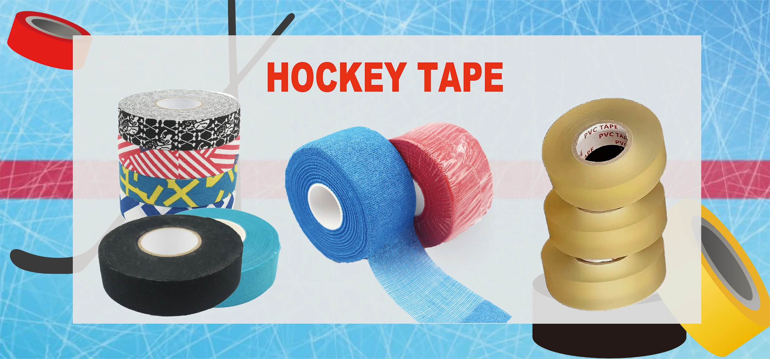 Custom Color Hockey Sock Tape Sports Tape Clear Grip Hockey Tape ...