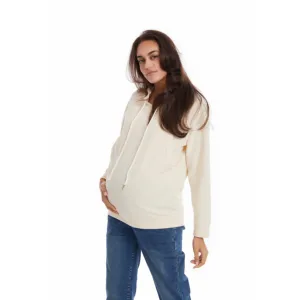 Cotton Nursing Sweatshirt With PULLOVER Closure Hood That Opens on Both Sides for Easy Breastfeeding
