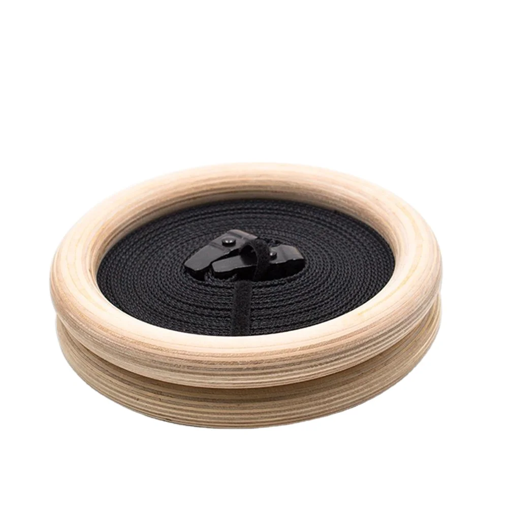 Деревянные гимнастические кольца с пронумерованными или простыми сверхпрочными регулируемыми ремешками