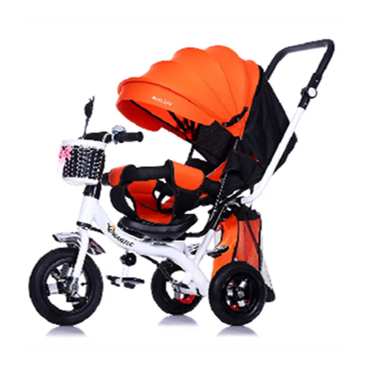 Wholesale High Quality Carbon Steel 4 in 1 Baby Tricycle