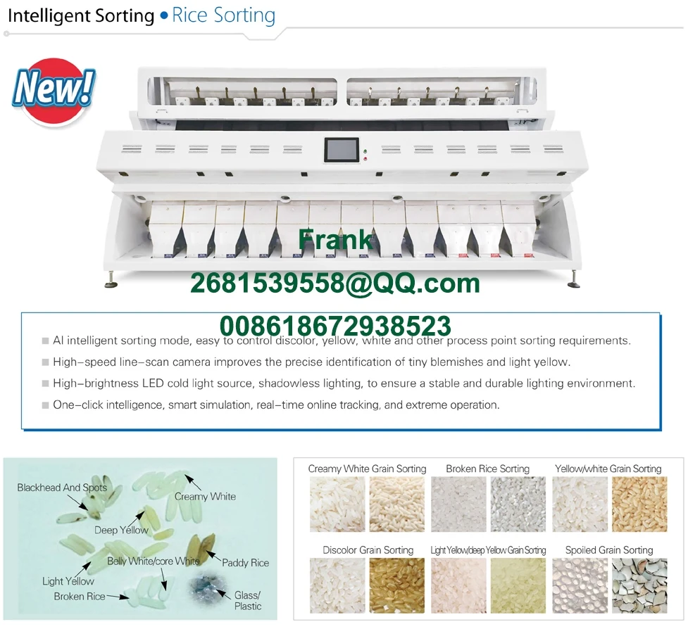 Cfm Rice 6SXM 384 Channels Rice Color Sorter Machine - 99.9% Accuracy