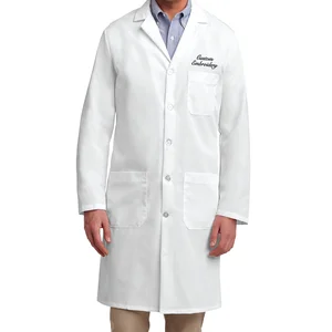 Wholesale Custom Unisex Long Sleeve White Lab Coat Medical Uniforms Doctors Nurses Hospital Science Lab Coat