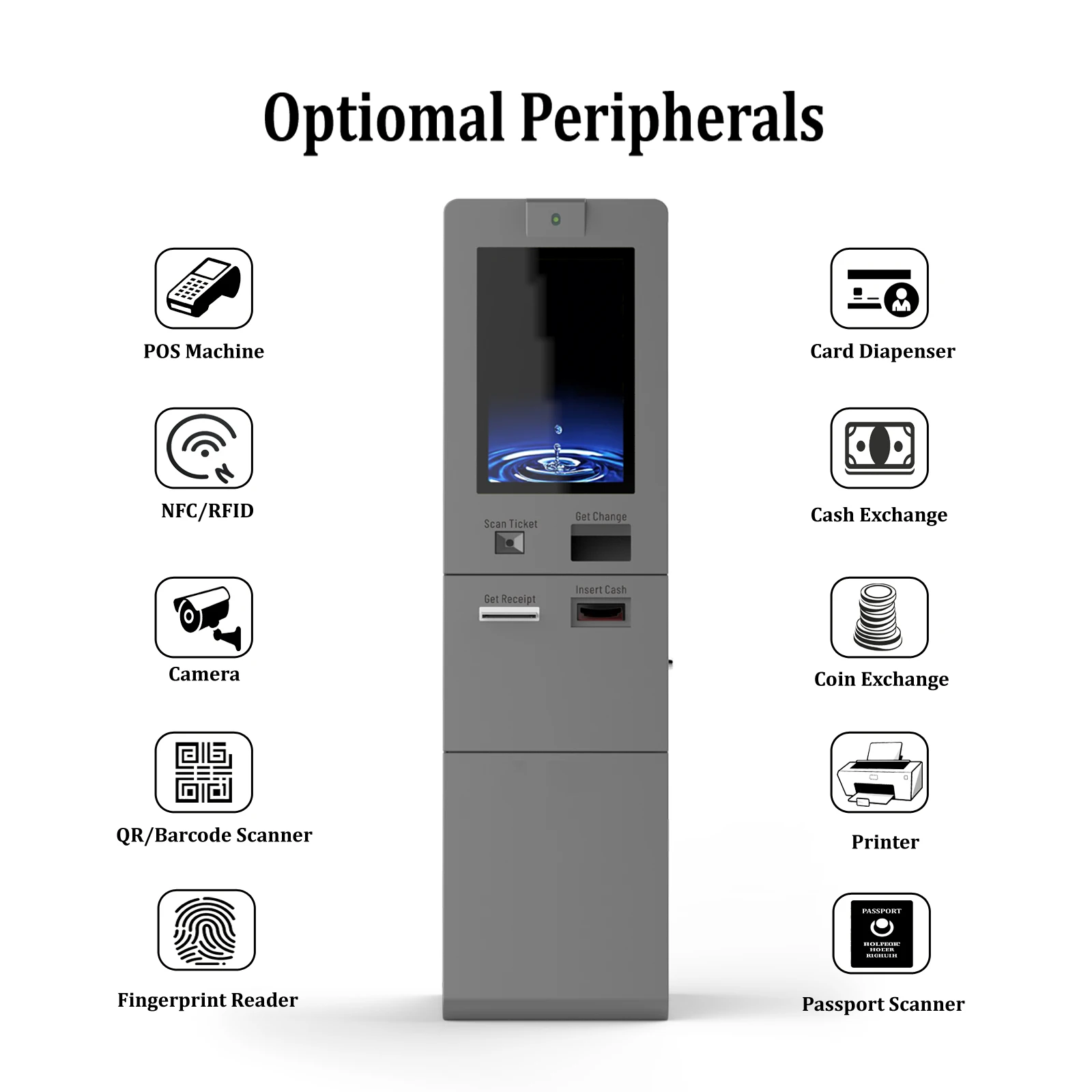 Automated Car Parking Payment System Machine 21.5 Inch Parking Cash Bill Payment Kiosk Cash Recycler Machine Self Service Kiosk