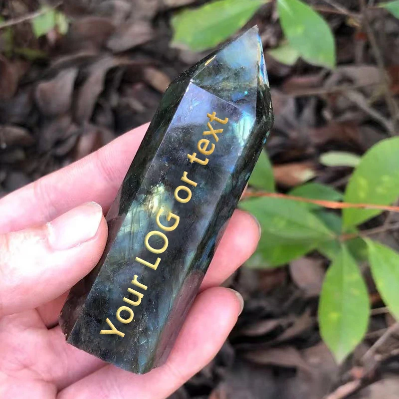 Custom Crystal Obelisk with Moon Phase Symbol Engraved Can Made Many Different Crystal Tower