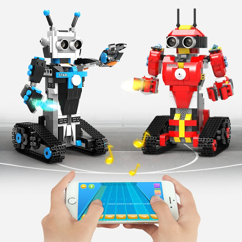 HOSHI Intelligent Program Robot Educational RC Robot Block Set Smart Remote Control Robot Model Building Bricks Toys for Kid