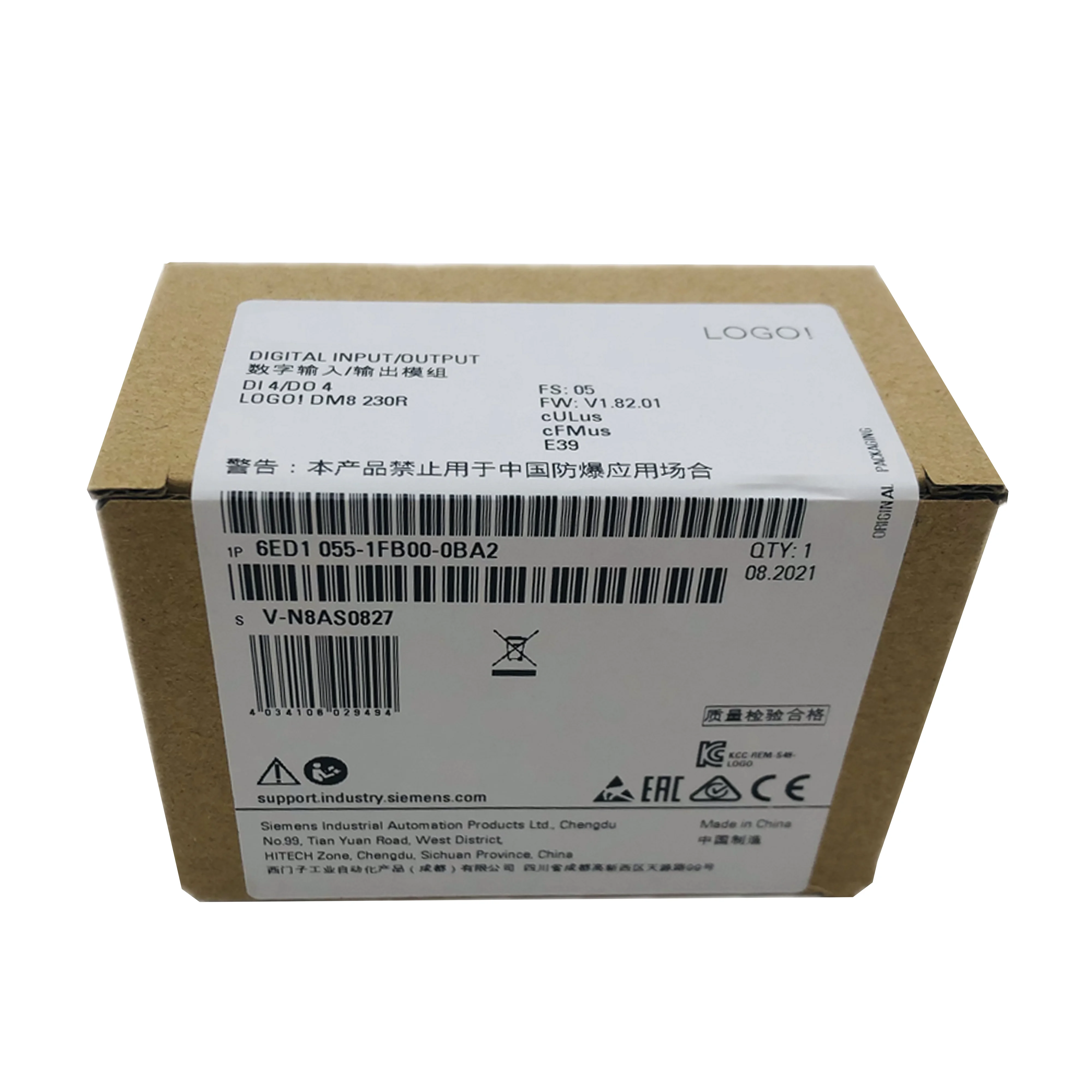 New Original 6ED1 055-1FB00-0BA2 6ED1055-1FB00-0BA2 LOGO! expansion module, flexible I/O signal expansion for small logic control. Stable signal transmission, simple wiring and matching,