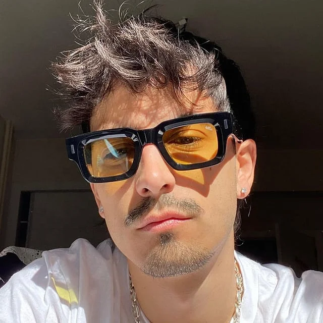 LA Brand Designer Chunky Men Sunglasses Polarized Rectangular Sun Glasses  Man Handmade Acetate Frame Square Shades Eyewear UV400