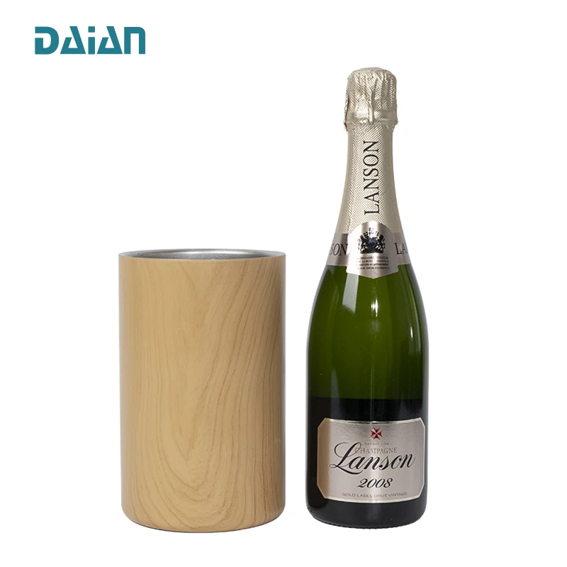 Secchiello per Champagne a Doppia Parete in Alluminio Ruvido per Un Migliore Isolamento Ovale Auruma di Alta qualità 
