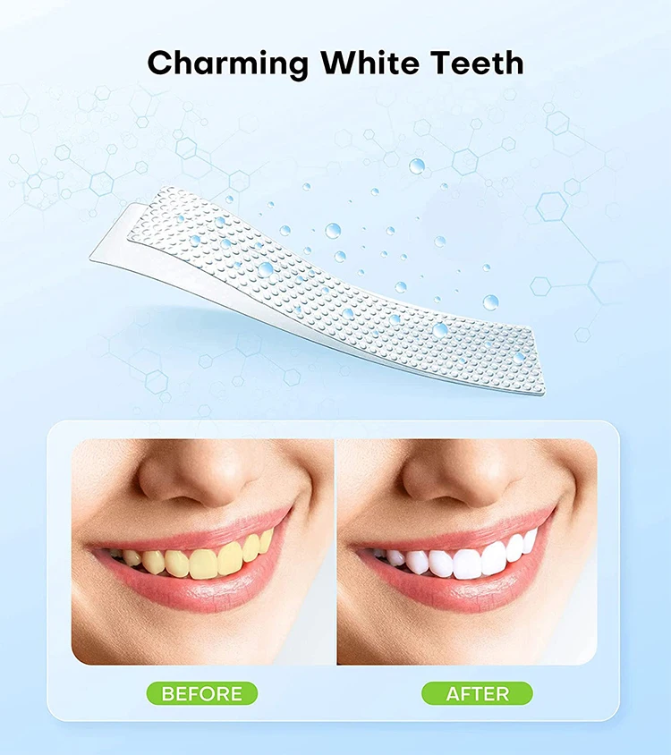 2025 Top New Advanced Remove Tooth Stains Non Peroxide Teeth Whitening Strips With Custom Logo