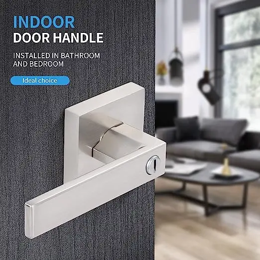 Zinc Alloy Tubular Door Handle with Key Lock and Keys for Wooden Doors