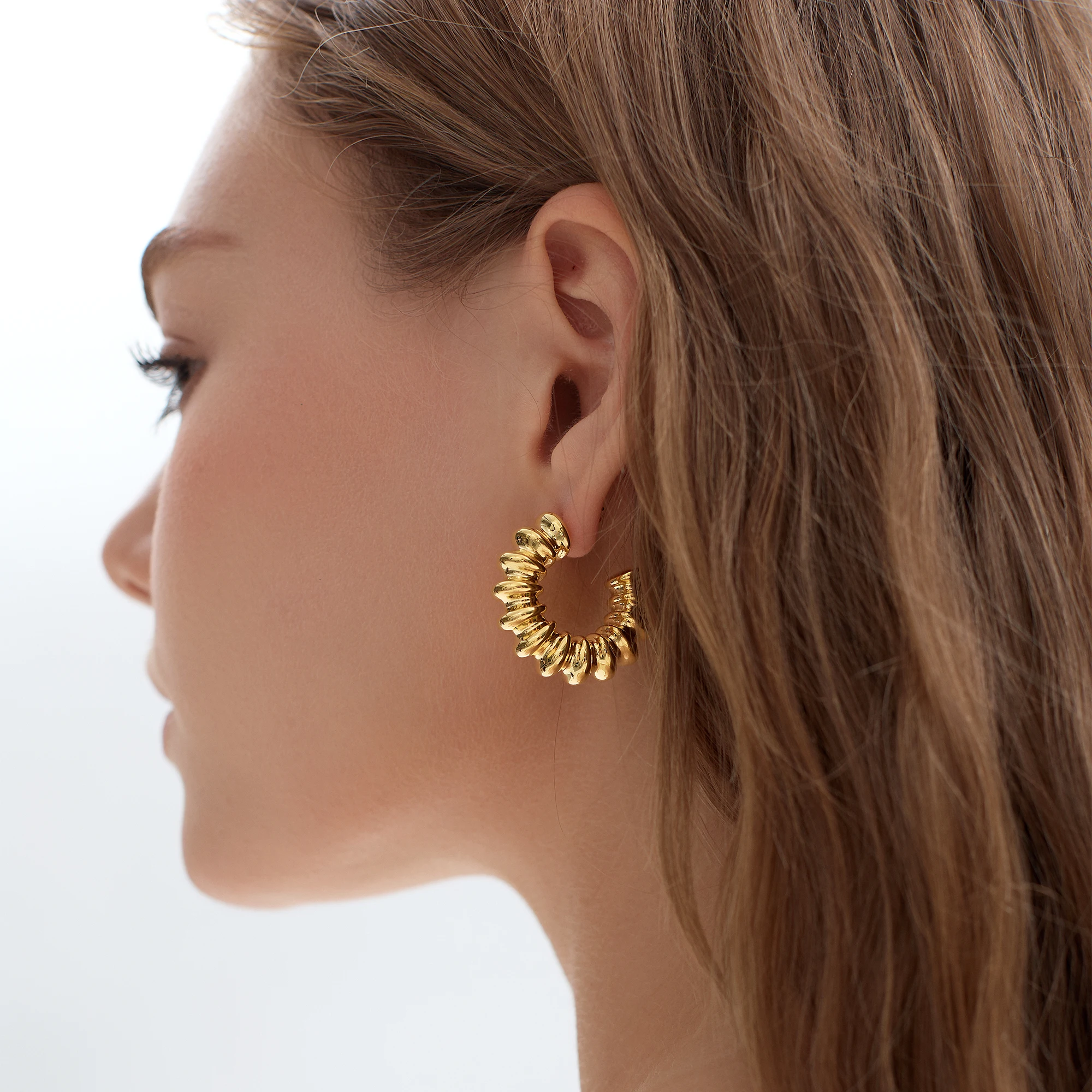 Wholesale Electroforming S999 Silver Big Hoop Earrings Hollow Chunky Exaggerated OEM Custom Manufacturer For Women