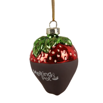 Hand Blown  Red   Glass Strawberry  ornaments For Christmas Tree