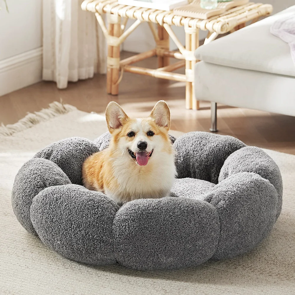 OEM & ODM calming washable luxury calming machine washable pet dog cat donut bed