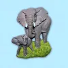 L421 Thai mother and child elephant